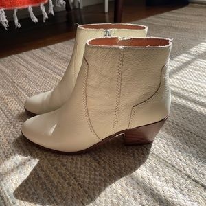Cream colored leather boots from Madewell